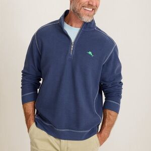 Montego Beach Half-Zip Sweatshirt in Island Navy
